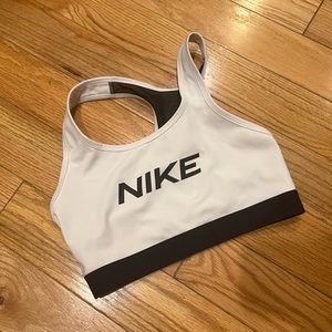 Black and white Nike sports bra
